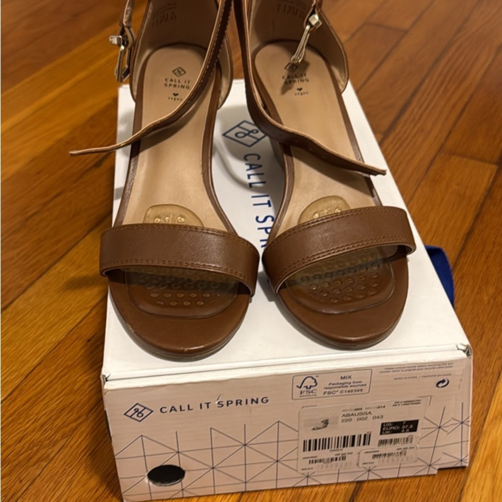 Call It Spring Tan Heeled Sandals